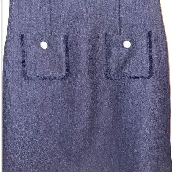 NWOT Karl Lagerfeld Paris Navy Textured Dress - Picture 9 of 12